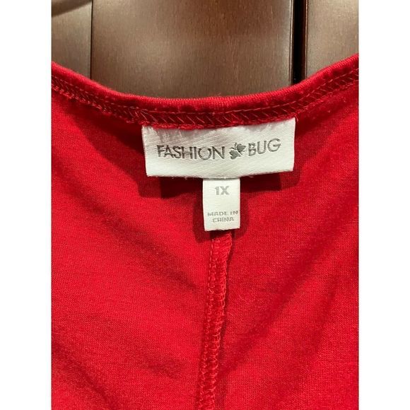 Fashion Bug Red Sequined Tank Top 1X! - Picture 4 of 7